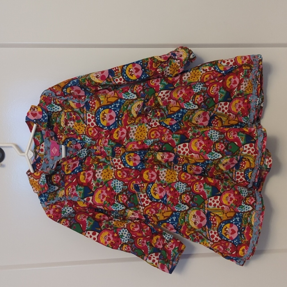 Oilily long-sleeve multicolor dress great condition Sz 4-5 yr